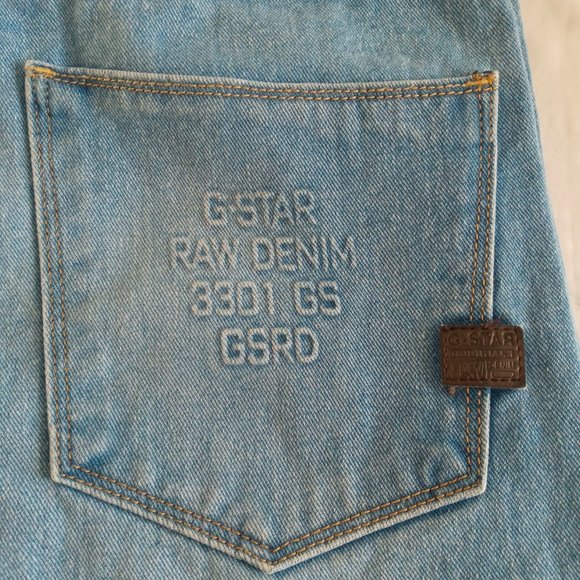 G Star Raw × Pharrell Williams 'For the Oceans' light wash jeans Size 32 NWOT - Picture 9 of 10